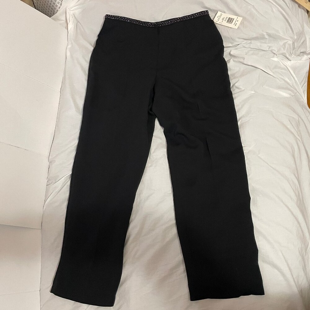 NWD HB By Harve Benard Black Womens Sz 16 Dress Pants w/ Beaded Waist Band